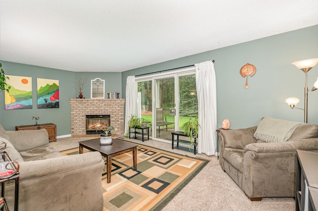 12233 191st Ave NW, Elk River, MN 55330 - living room with carpet flooring and a brick fireplace