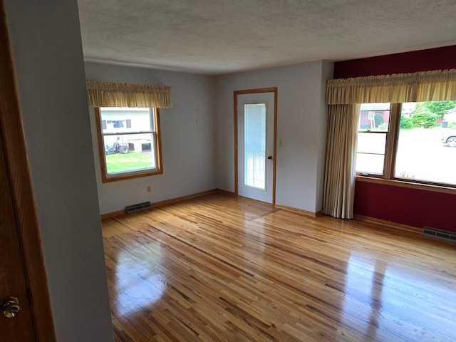 415 9th St N, Cannon Falls, MN 55009 - empty room featuring wood finished floors, baseboards, and a textured ceiling