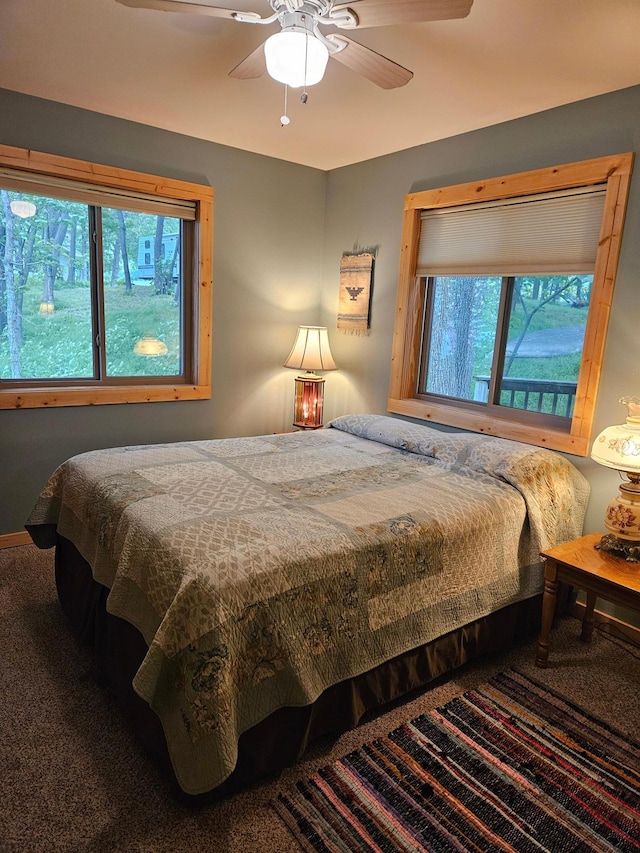 37791 Mallard Loop, Edna Twp, MN 56573 - bedroom with carpet and a ceiling fan