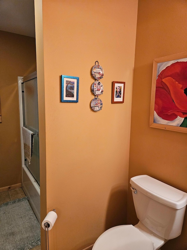 37791 Mallard Loop, Edna Twp, MN 56573 - bathroom featuring tile patterned floors and enclosed tub / shower combo