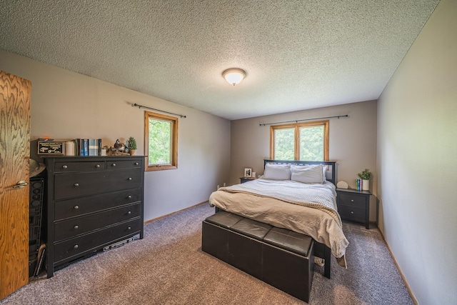 42174 Bur Oak Hills Loop, Pelican Twp, MN 56572 - carpeted bedroom with multiple windows, baseboards, and a textured ceiling