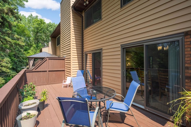 4839 Spring Cir, Minnetonka, MN 55345 - wooden deck with a gazebo and outdoor dining area