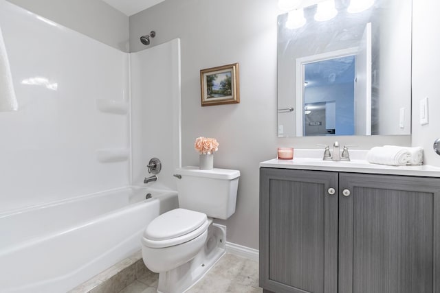 433 7th St Unit 2317, Minneapolis, MN 55415 - bathroom with vanity, toilet,  shower combination, and baseboards