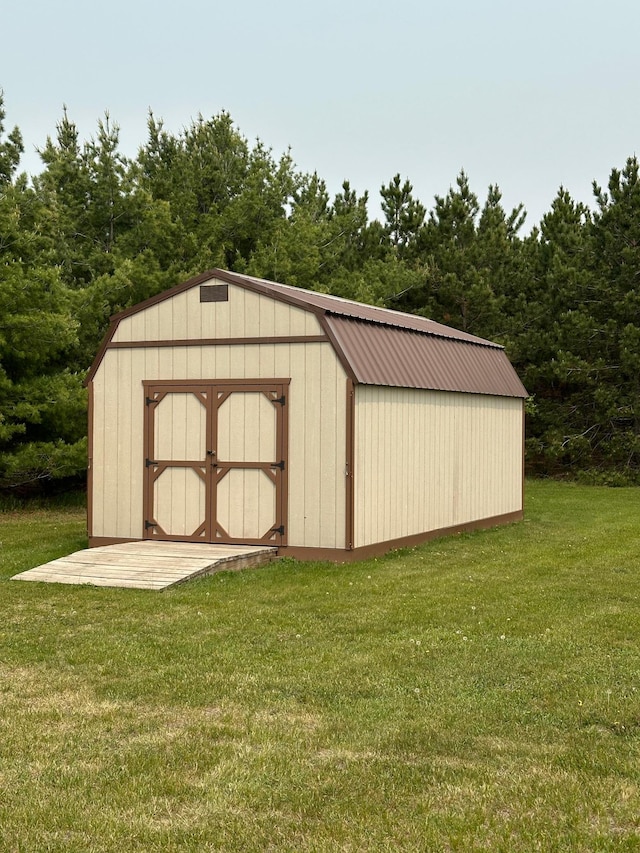 21250 Farm View Dr, Park Rapids, MN 56470 - view of shed with a wooded view