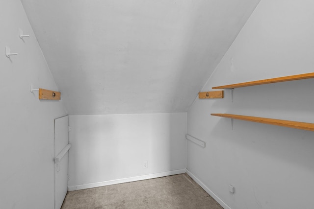 3553 Dupont Ave S, Minneapolis, MN 55408 - spacious closet featuring vaulted ceiling and carpet flooring