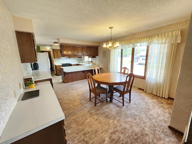 25 3rd Ave NE, Plainview, MN 55964 - dining area with a chandelier, a textured ceiling, light colored carpet, and a textured wall