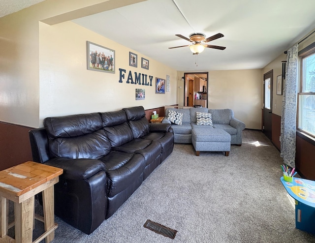 20 1st St, Luck, WI 54853 - carpeted living area featuring ceiling fan