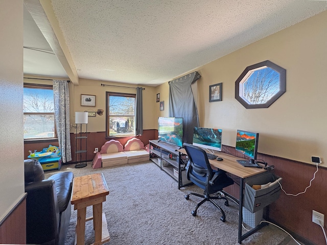 20 1st St, Luck, WI 54853 - carpeted office space with a textured ceiling