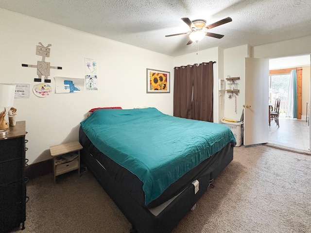 20 1st St, Luck, WI 54853 - carpeted bedroom featuring a textured ceiling and a ceiling fan