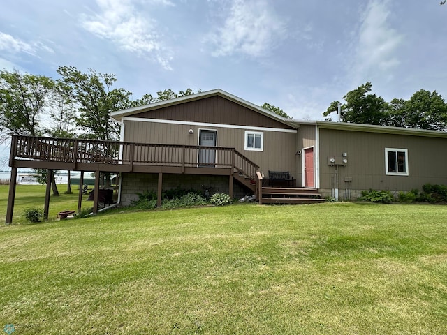 44556 Mcgowan Estates Rd, Rush Lake Twp, MN 56571 - back of property featuring a deck and a yard