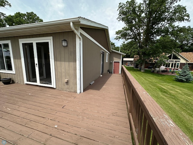 44556 Mcgowan Estates Rd, Rush Lake Twp, MN 56571 - wooden terrace with a lawn