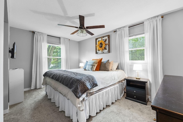 15350 Drexel Way, Apple Valley, MN 55124 - bedroom with multiple windows, light carpet, and a ceiling fan