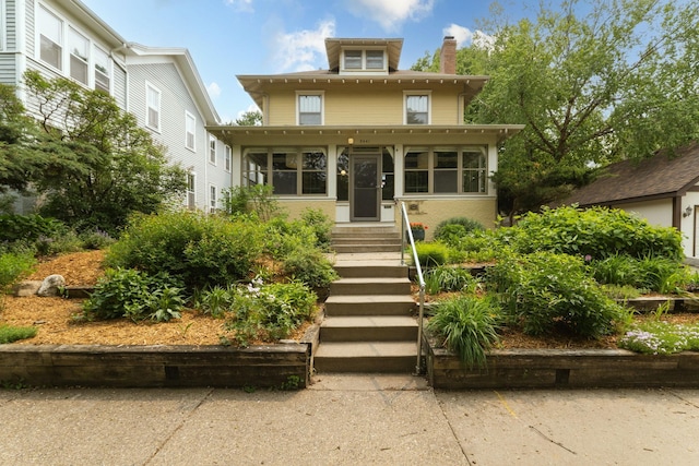 2441 Grand Ave S, Minneapolis, MN 55405 - american foursquare style home with a chimney