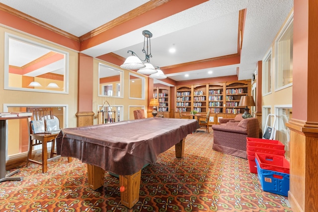 1880 3rd Ave NW Unit 202, Rochester, MN 55901 - game room featuring ornamental molding, carpet floors, and billiards table