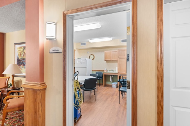 1880 3rd Ave NW Unit 202, Rochester, MN 55901 - hallway featuring light wood finished floors and a textured ceiling