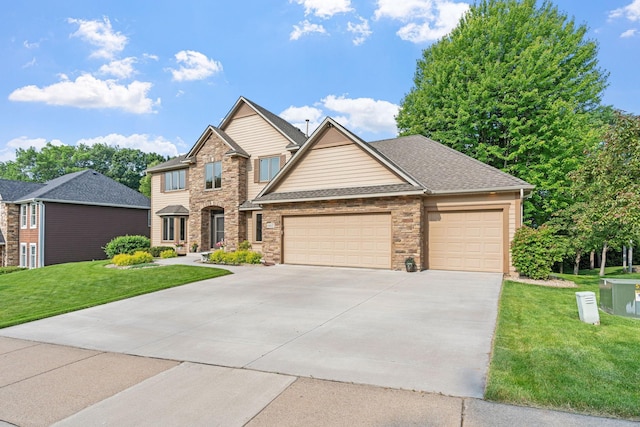 6617 Orchid Ln N, Maple Grove, MN 55311 - view of front of house with a front yard, driveway, an attached garage, and a shingled roof