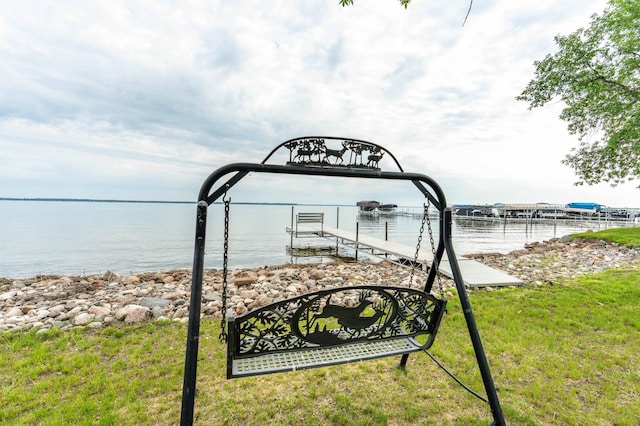 27326 Cloverleaf Ln, Everts Twp, MN 56515 - exterior space featuring a water view and a yard