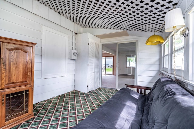 27326 Cloverleaf Ln, Everts Twp, MN 56515 - interior space featuring wood walls