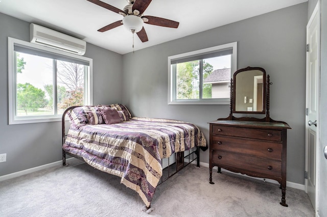 27326 Cloverleaf Ln, Everts Twp, MN 56515 - bedroom with a wall mounted AC, multiple windows, and carpet
