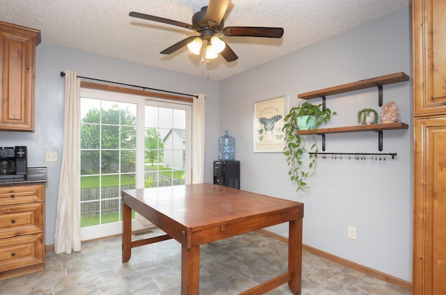 1046 Roosevelt St S, Cambridge, MN 55008 - office featuring a textured ceiling and a ceiling fan