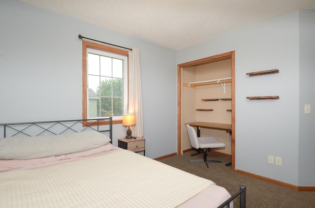 1046 Roosevelt St S, Cambridge, MN 55008 - carpeted bedroom with a closet, a textured ceiling, and a desk