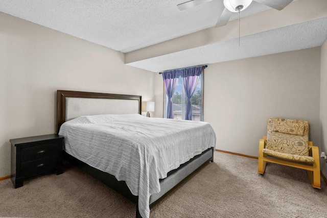 3625 Gettysburg Ave S Unit 40, Saint Louis Park, MN 55426 - carpeted bedroom with baseboards, ceiling fan, and a textured ceiling