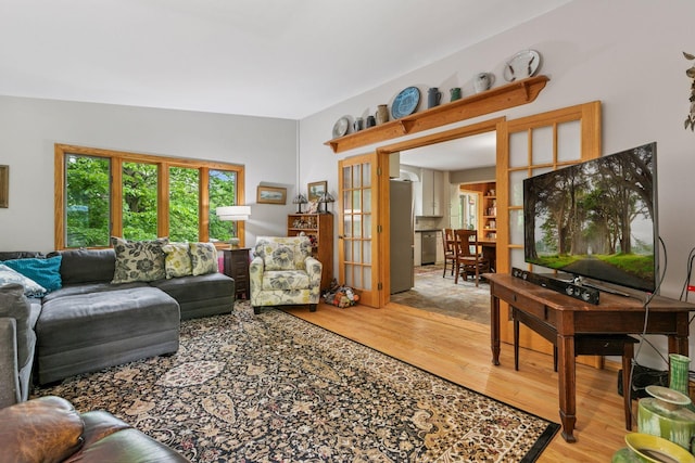 8482 150th St E, Northfield Twp, MN 55057 - living room with french doors and light wood-type flooring