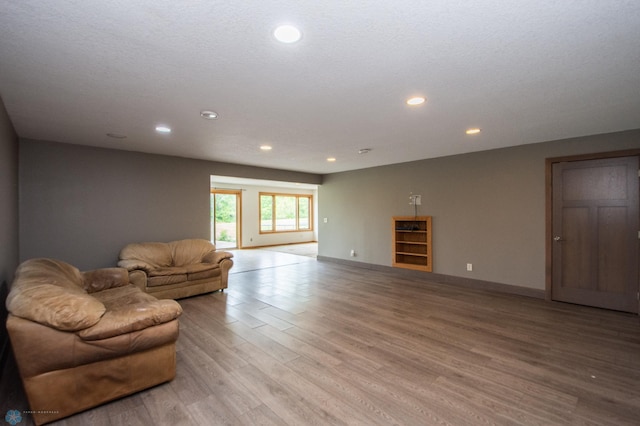 11905 Hunter Dr, Lake Park Twp, MN 56554 - living area featuring light wood-style flooring, recessed lighting, and baseboards