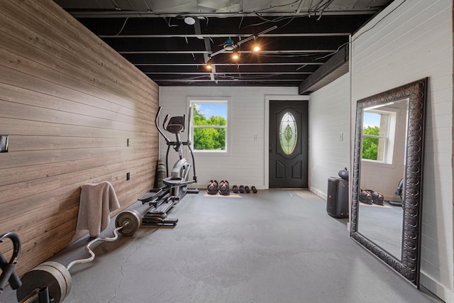 28145 State Highway 112, Le Sueur, MN 56058 - workout room with wood walls