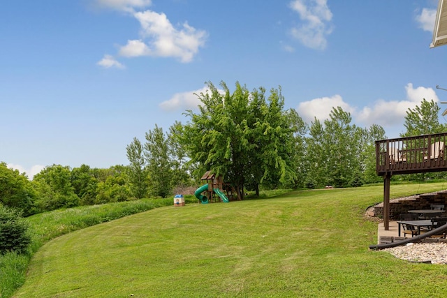 28145 State Highway 112, Le Sueur, MN 56058 - view of green lawn with a wooden deck