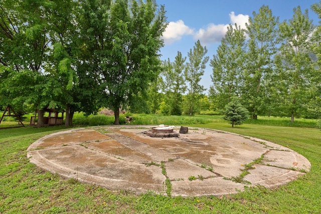 28145 State Highway 112, Le Sueur, MN 56058 - view of patio featuring an outdoor fire pit