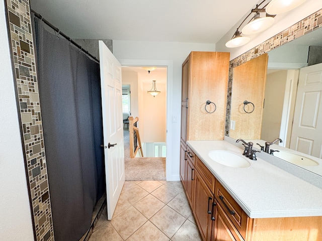 1207 Martin St, Fergus Falls, MN 56537 - full bath featuring vanity, tile patterned floors, and a shower with curtain