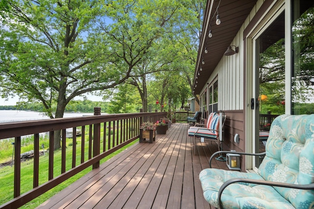 597 Emmet Rd, Lynden Twp, MN 55320 - view of wooden deck