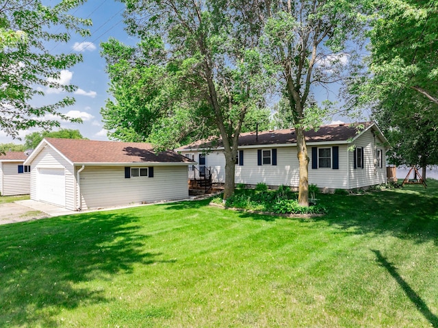 3832 Norris Ave NW, French Lake Twp, MN 55302 - rear view of property featuring driveway, a yard, and an outdoor structure
