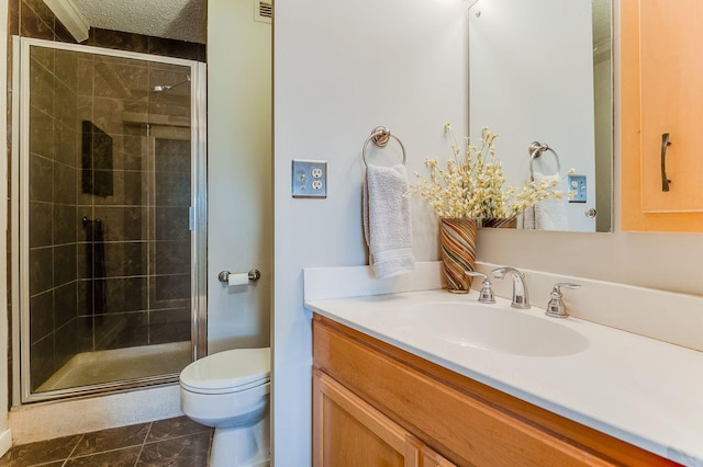 1920 1st St Unit 304, Minneapolis, MN 55454 - full bath featuring toilet, vanity, a shower stall, and tile patterned floors