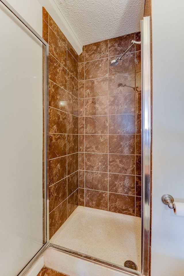 1920 1st St Unit 304, Minneapolis, MN 55454 - bathroom featuring a shower stall and a textured ceiling