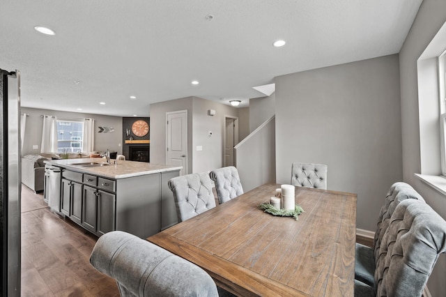 7363 146th Xing NW, Ramsey, MN 55303 - dining space featuring dark wood-style floors and recessed lighting