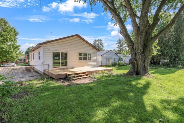 111 4th St, Kenyon, MN 55946 - rear view of house with a deck