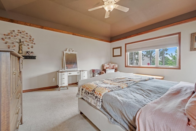 13023 Yellow Pine Cir NW, Coon Rapids, MN 55448 - bedroom with light carpet, a ceiling fan, and baseboards