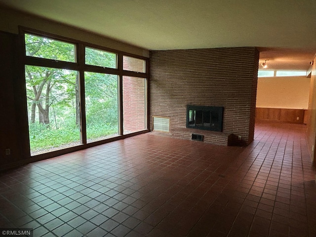11209 Oak Ridge Ln W, Minnetonka, MN 55305 - unfurnished living room featuring a brick fireplace