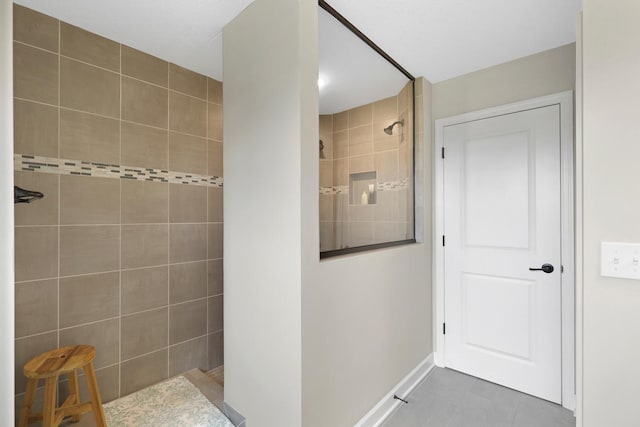8633 Ambergate Dr, Victoria, MN 55386 - bathroom with tiled shower and tile patterned flooring