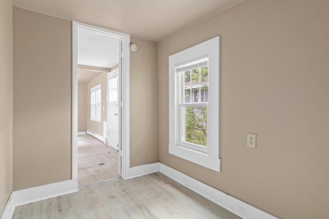 753 8th Ave S, Hopkins, MN 55343 - unfurnished room featuring light wood-type flooring, baseboards, and a smoke detector
