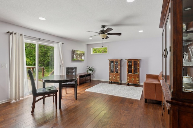 5110 Woodridge Rd, Minnetonka, MN 55345 - dining room with ceiling fan, dark wood-style flooring, baseboards, and recessed lighting