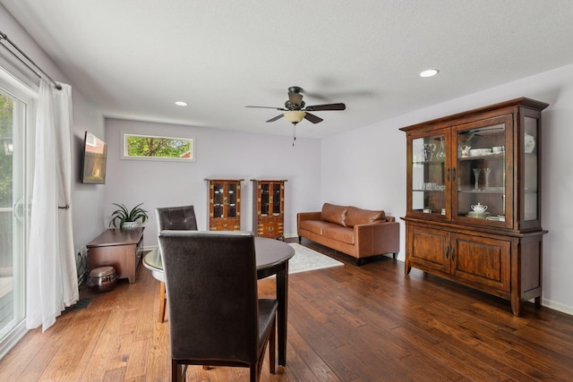 5110 Woodridge Rd, Minnetonka, MN 55345 - dining space with a ceiling fan, hardwood / wood-style flooring, and recessed lighting