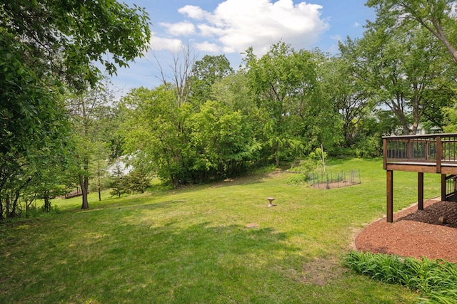5110 Woodridge Rd, Minnetonka, MN 55345 - view of grassy yard with a wooden deck