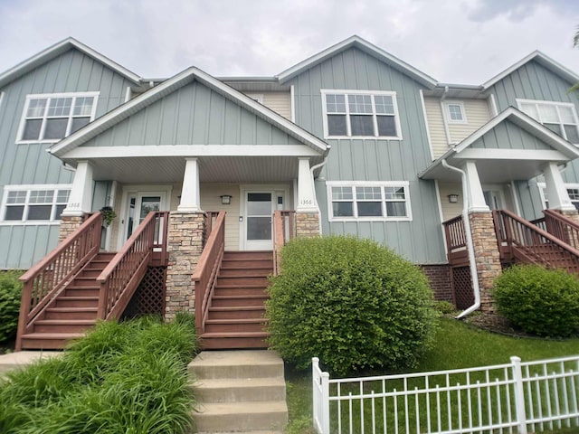 1366 Phalen Blvd, Saint Paul, MN 55106 - craftsman inspired home with stairs, board and batten siding, and a porch
