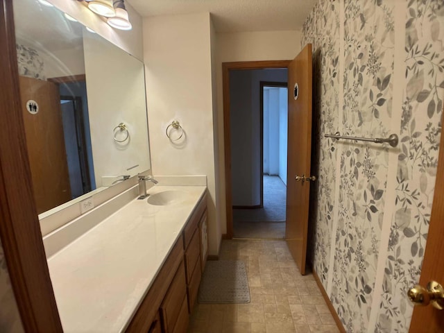 1366 Phalen Blvd, Saint Paul, MN 55106 - bathroom with vanity and a shower with shower curtain