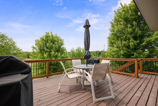 231 Winkler Trl, Cologne, MN 55322 - wooden deck with grilling area and outdoor dining area