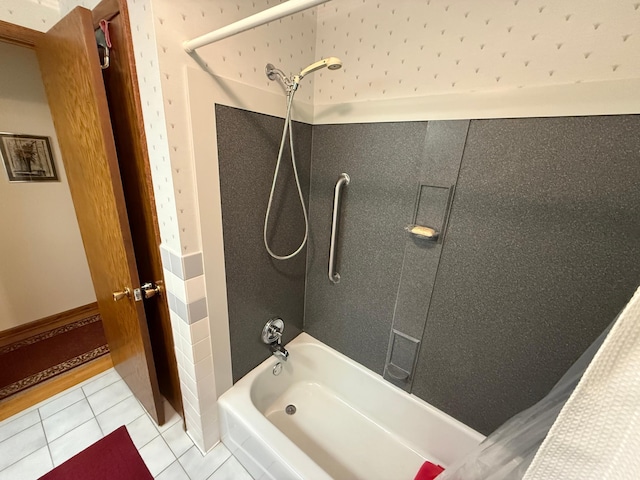 26813 Scenic Byway Rd, Faxon Twp, MN 56011 - full bathroom featuring shower / bathtub combination and tile patterned floors