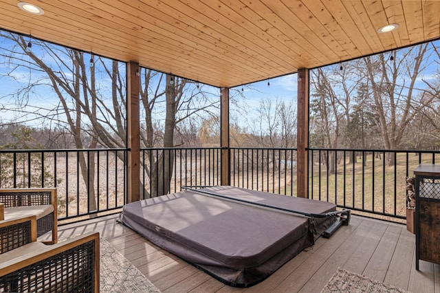 6230 Elm Ridge Cir, Corcoran, MN 55340 - wooden deck featuring a covered hot tub